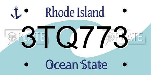 3TQ773 Rhode Island License Plate