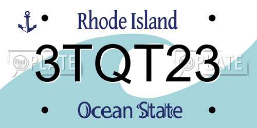 3TQT23 Rhode Island License Plate