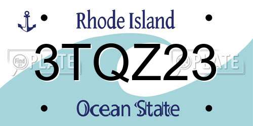 3TQZ23 Rhode Island License Plate