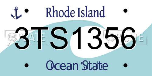 3TS1356 Rhode Island License Plate