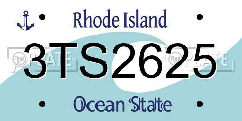 3TS2625 Rhode Island License Plate
