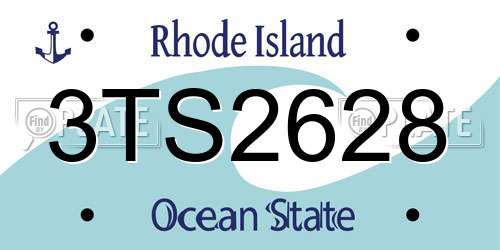 3TS2628 Rhode Island License Plate