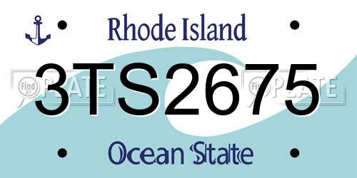 3TS2675 Rhode Island License Plate