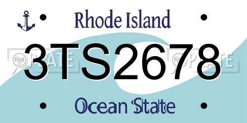 3TS2678 Rhode Island License Plate