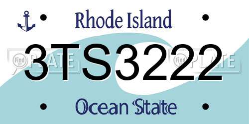 3TS3222 Rhode Island License Plate