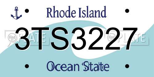 3TS3227 Rhode Island License Plate