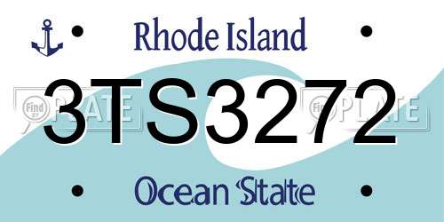 3TS3272 Rhode Island License Plate