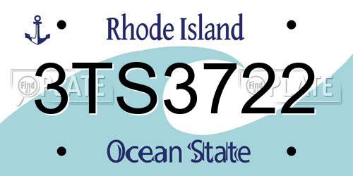 3TS3722 Rhode Island License Plate