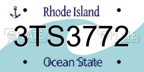 3TS3772 Rhode Island License Plate