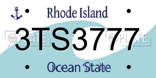 3TS3777 Rhode Island License Plate