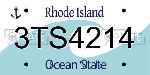3TS4214 Rhode Island License Plate
