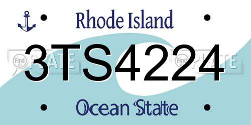 3TS4224 Rhode Island License Plate