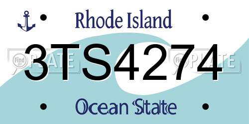 3TS4274 Rhode Island License Plate