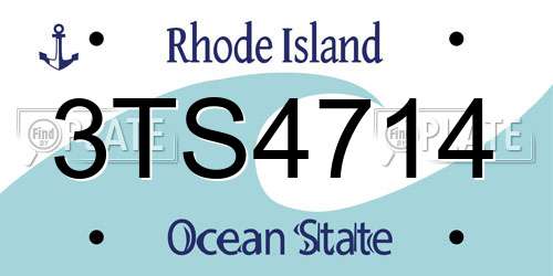 3TS4714 Rhode Island License Plate