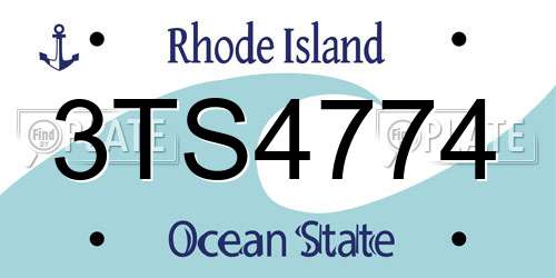 3TS4774 Rhode Island License Plate