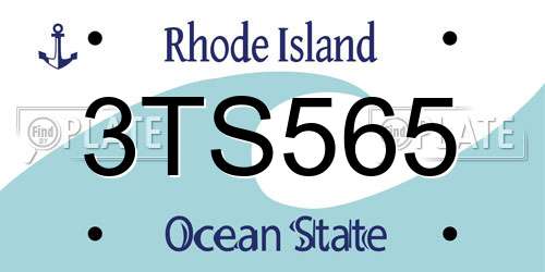 3TS565 Rhode Island License Plate