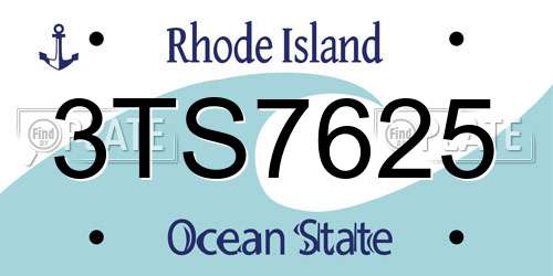 3TS7625 Rhode Island License Plate