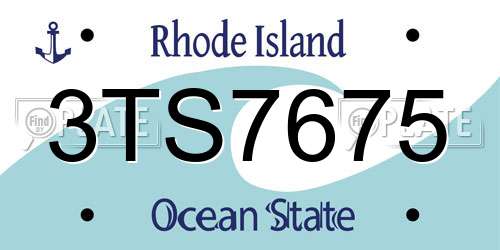 3TS7675 Rhode Island License Plate