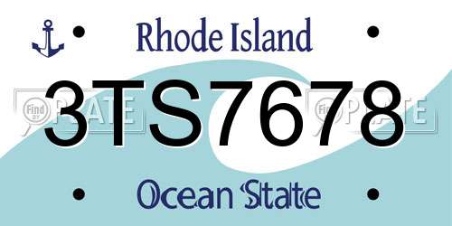 3TS7678 Rhode Island License Plate