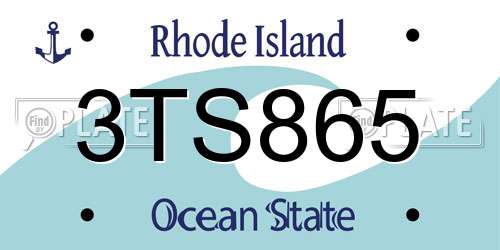 3TS865 Rhode Island License Plate