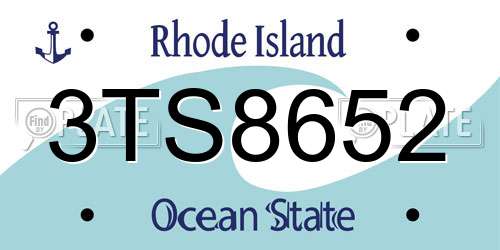 3TS8652 Rhode Island License Plate