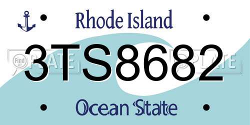 3TS8682 Rhode Island License Plate