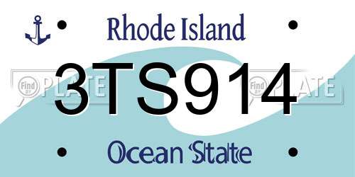 3TS914 Rhode Island License Plate