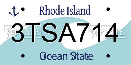 3TSA714 Rhode Island License Plate