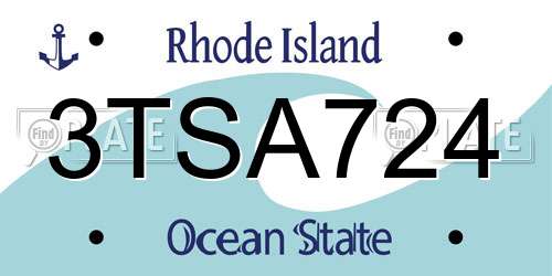 3TSA724 Rhode Island License Plate