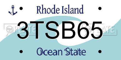 3TSB65 Rhode Island License Plate
