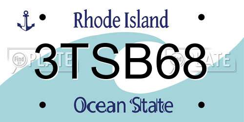 3TSB68 Rhode Island License Plate