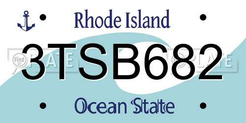 3TSB682 Rhode Island License Plate