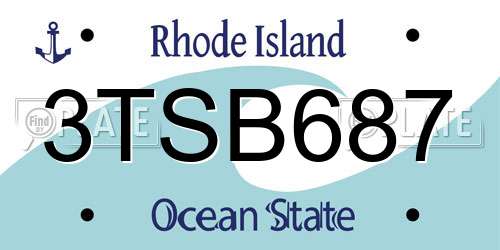 3TSB687 Rhode Island License Plate