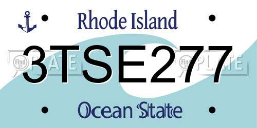 3TSE277 Rhode Island License Plate