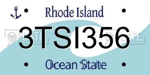 3TSI356 Rhode Island License Plate