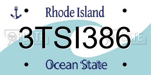 3TSI386 Rhode Island License Plate