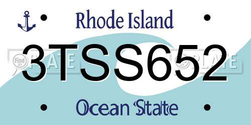 3TSS652 Rhode Island License Plate