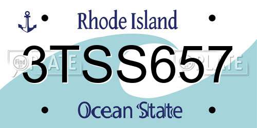 3TSS657 Rhode Island License Plate