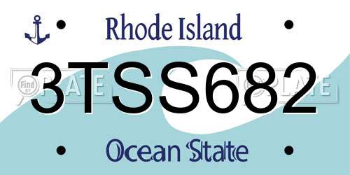 3TSS682 Rhode Island License Plate