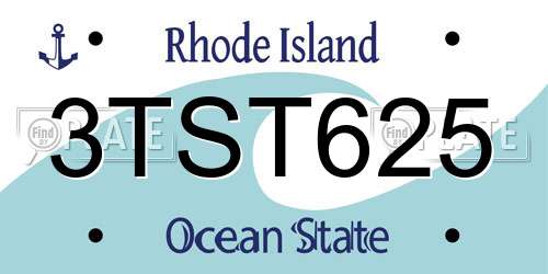 3TST625 Rhode Island License Plate