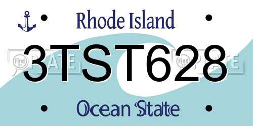 3TST628 Rhode Island License Plate