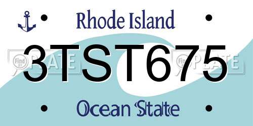 3TST675 Rhode Island License Plate