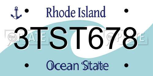 3TST678 Rhode Island License Plate
