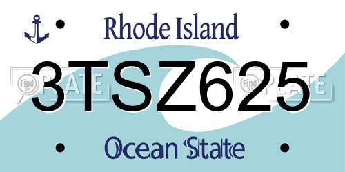 3TSZ625 Rhode Island License Plate