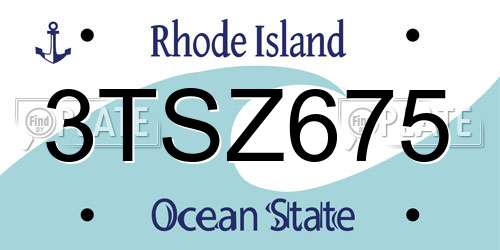 3TSZ675 Rhode Island License Plate