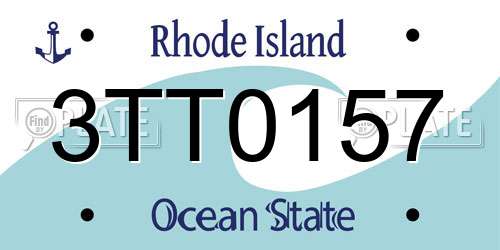 3TT0157 Rhode Island License Plate
