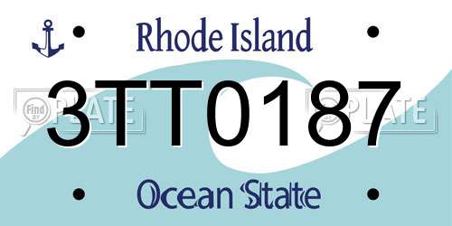 3TT0187 Rhode Island License Plate