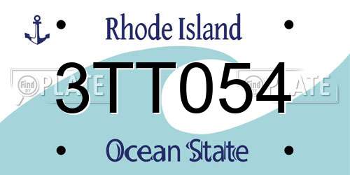 3TT054 Rhode Island License Plate