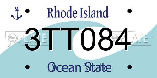 3TT084 Rhode Island License Plate