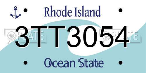 3TT3054 Rhode Island License Plate